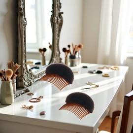 2Pcs Hair Styling Accessories Set, Foam Bump Up Pads, Bun Maker Clips, Hair Insert Tools