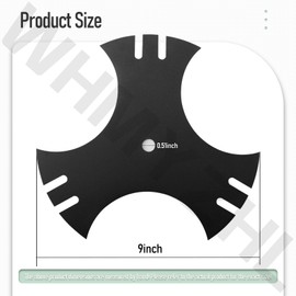 WHMYZHL 375-411 9" x 1/2" Center Hole Star Edger Blade Compatible with S-tens Edger/Craftsman Walk Behind Edger - 3-Ppoint Star-Slotted Blade (2 Pack)