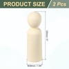 sourcing map 2 Pack Wood Peg, 5 Inch Boy-Shape Wooden