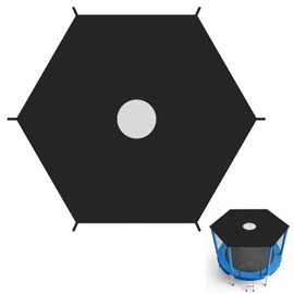 Trampoline Shade Cover with Hole,8FT Waterproof Trampoline Top Cover Fits for Outdoor Oxford Outdoor Trampoline Accessories, Black