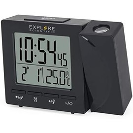 EXPLORE SCIENTIFIC RDP1001 Radio Controlled Clock with Projection Time Black