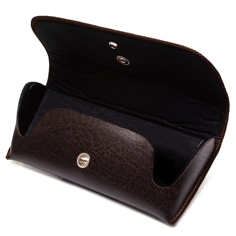 Calabria Double Snap Belt Loop Eyeglass Case Black Brown Variety