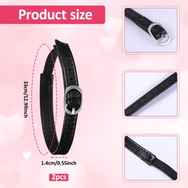 TIESOME 2 Pairs Replacement Ankle Straps for Heels, Adjustable Detachable Ankle Straps PU Leather Elastic High Heels Shoe Strap High Heel Anti-loose Shoelaces with Buckle for Women