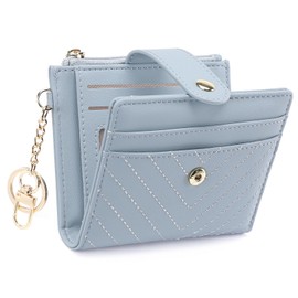 GAEKEAO Small Wallet for Women Leather Card Holder Bifold Compact Wallets with Zipper Coin Pocket