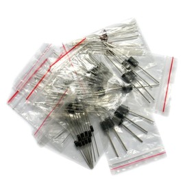 zmart ダイオード 8種類 100個 1N4148 1N4007 1N5819 1N5399 1N5408 1N5822 FR107 FR207 整流素子 ショットキーダイオード ツェナーダイオード 発光ダイオード LED 半導体素子 ブリッジダイオード 逆流防止 整流回路 逆電圧保護 PN接合 スイッチングダイオード 電源整流 半波整流