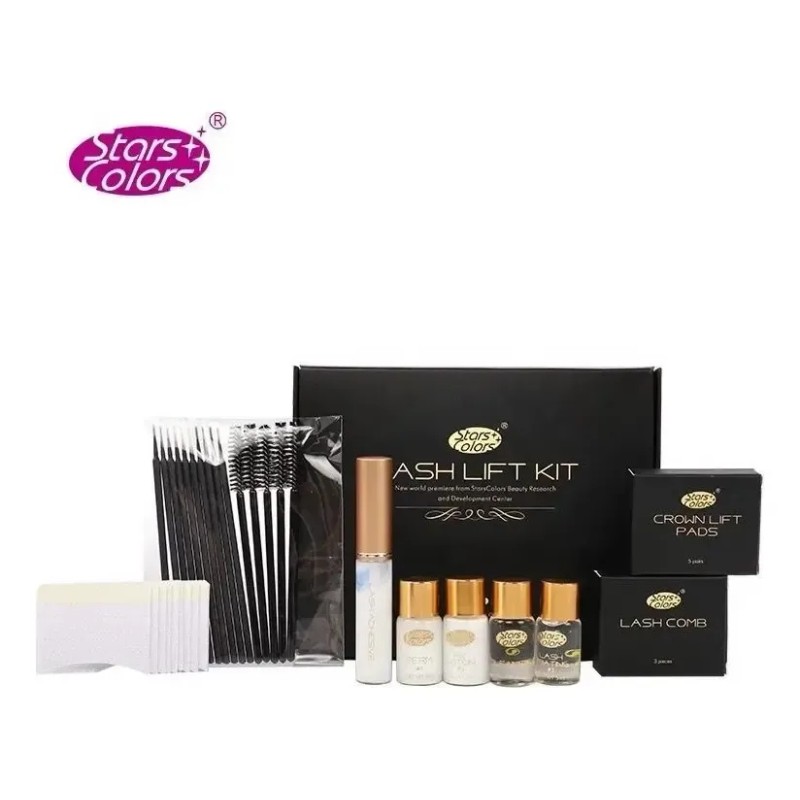 Kit Lash Lifting Negro Stars Colors Permanente Pestañas Completo