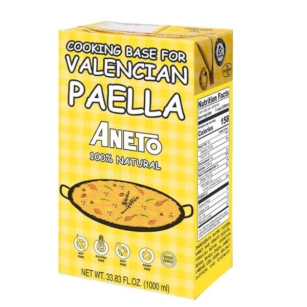 Aneto Valencian Paella Cooking Base Broth, 33.83 Fluid Ounce (6 pack)