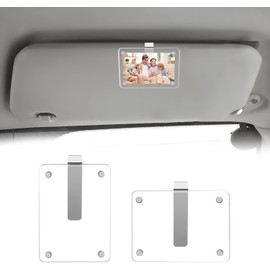 1 Pack Car Sun Visor Picture Frame, Acrylic Car Photo Holder, 2.4x3.5'' Magnetic Photo Clip, Picture Frame For Car, Car Photo Holder for Horizontal and Vertical Display, Speical Gift For Him/Her