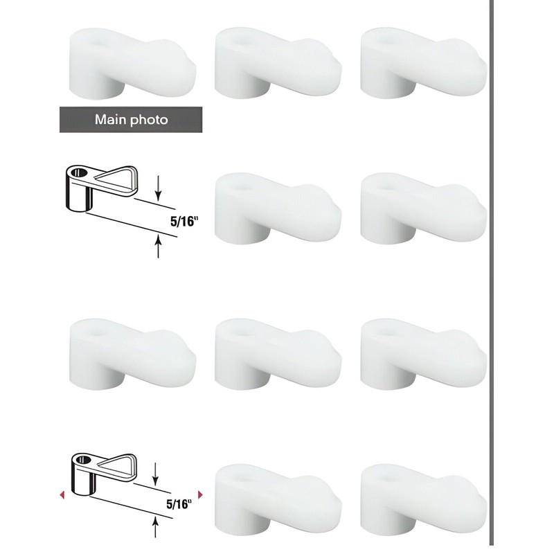 Prime Line #PL-7773 Screen Clip With Screws, 5/16", white, Pack
