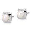 Unbranded 8.9mm Sterling Silver 6-7mm White Freshwater Cultured Pearl Square