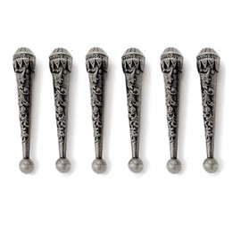 Bolo Tie Tips, Replacement aglets End Caps for Cord or Leather 6 Pack (Antique Silver)