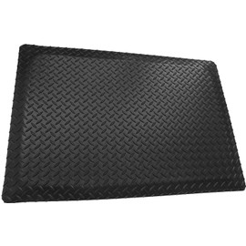 Rhino Mats, Diamond Plate Anti-Fatigue Mat, Vinyl, 2' x 2' x 1"