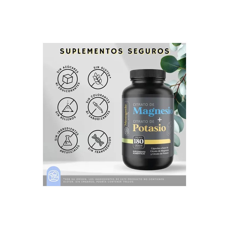 Citrato Magnesio Potasio Momosie Energía Balance 180 Cápsulas Alta Absorción