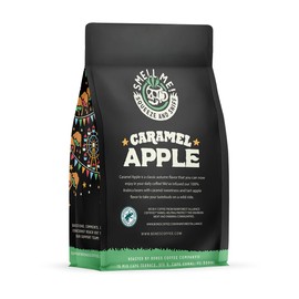 Bones Coffee Company Caramel Apple, Caramel Apple Flavor Flavored Coffee, Medium Roast Low Acid, 12 Oz Ground