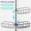 Corner Shower Caddy Organizer Tension Pole, Adjustable 6 Shower Shelves