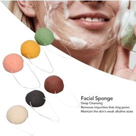 Esponja Facial Konjac de 6 Piezas, Biodegradable Juego de Esponja Konjac para Limpieza Profunda de Poros Y Exfoliación para Todo Tipo