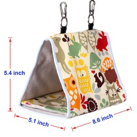 KINTOR Bird Nest Snuggle Hut,Parrot Habitat Cave Hanging Tent for Small Medium Parrots Budgies Eclectus Parakeet Cockatiels Lovebird African Grey (Yellow Owl, S-8.2x4.7x2.5inch)