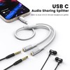 MOSWAG USB C to 3.5mm Aux Audio Headphone Splitter, 2-in-1