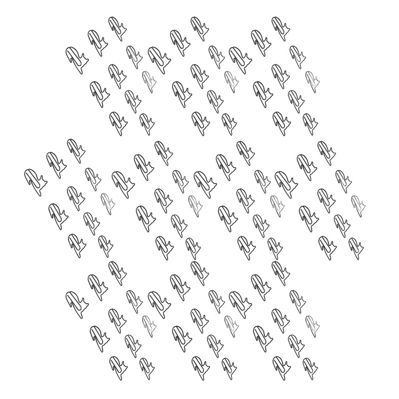 100pcs Cat Shape Paper Clips Increased Slip Resistance Rustproof Metallic