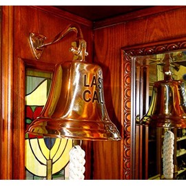 The King's Bay Last Call Solid Brass Bell with Rope
