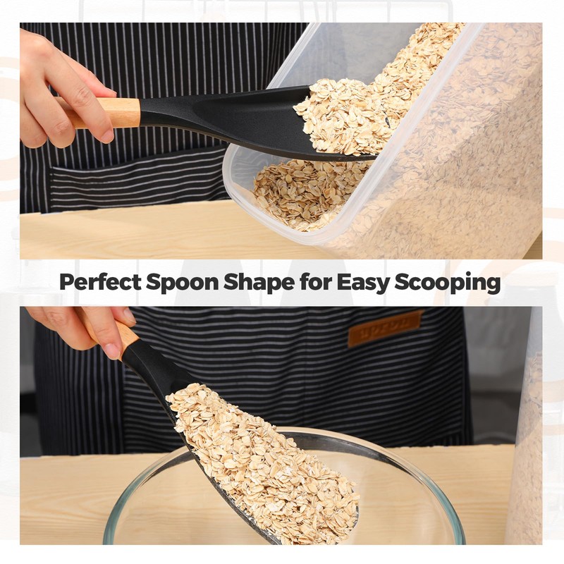 Reallnaive 4 Pcs Cooking Spoons for Nonstick Cookware 12 Inch