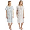 Tesmark Ladies Incontinence Open Back Nightie Floral Hospital Nightdress For