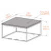 CENSI Grey Marble Square Coffee Table for Living Room, 30