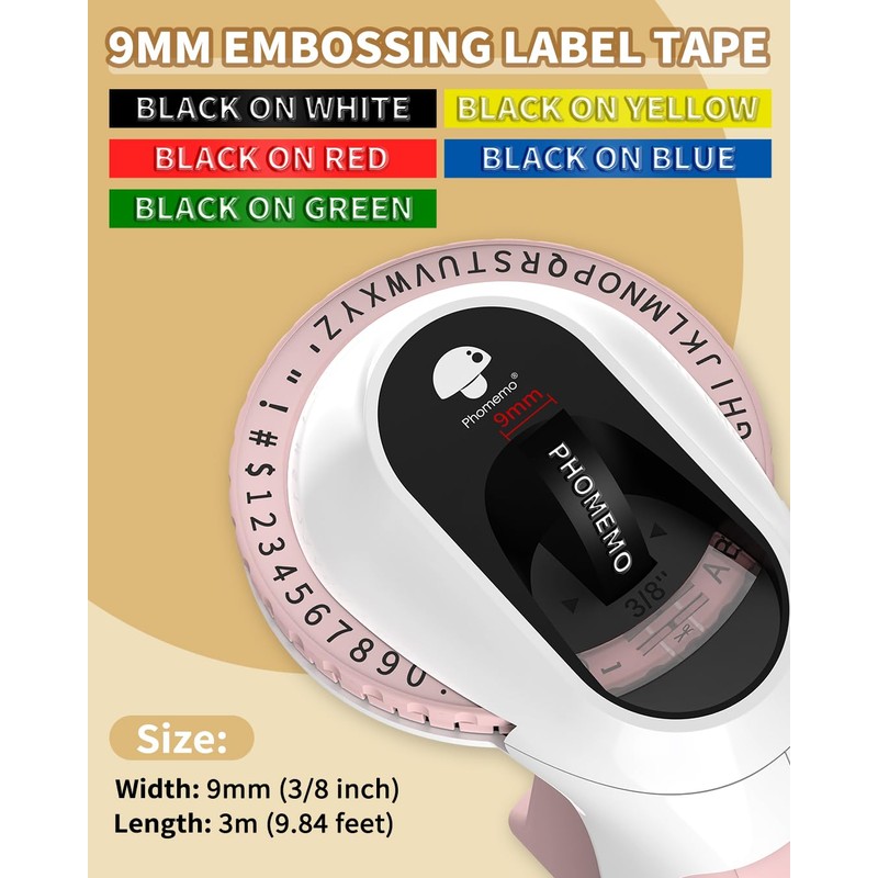Phomemo Embossing Label Tape Replacement for Dymo Embossing Label Maker