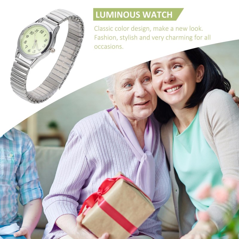 COLLBATH Elderly Casual Digital Watch Stretch Band Light Comfortable for