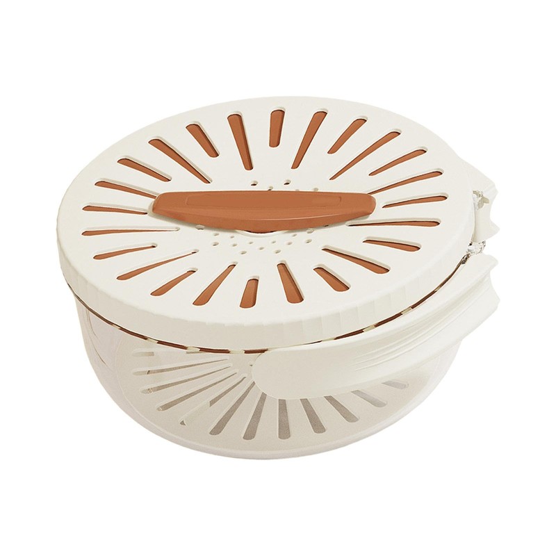 Gralara Drain Basket Fruit Drainer Bowl Practical Foldable Handle Removable