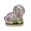 Pink Porcelain Bunny Figurines, Pair of Porcelain Bunny Hares Figurines,