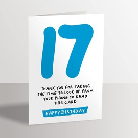 17th Birthday Card - Funny Joke for 17 Year Old - Blue