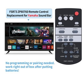 TCNOUMT New FSR73 ZP80760 Remote Control Suitible for Yamaha Sound Bar Speaker System ATS-1030 ATS-1060 ATS-1070 ATS-1050 YAS-108 YAS-203 YAS-207 YAS105 ATS1050