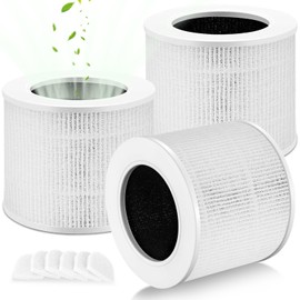 Laukowind 3 Pack Core Mini Filter Compatible With LEVOIT, 3 In 1 Air Filter With Activated Carbon Replacement Filter - High Efficiency Filter (3 Filter+ 6 Fragrance Sponge)