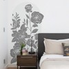 Gray Rose Flower Arch Wall Decals Peel and Stick Large