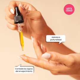 LET'S COCO Aceite Facial 100% JOJOBA puro. Calma la piel irritada, humecta, equilibra e ilumina la piel. Ayuda a reducir signos de la edad. Prensado en frío. De semilla sustentables originarias de México 30 ml/ 1 oz (Jojoba sin diluir)
