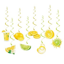 16PCS Lemon Hanging Swirls Birthday Party Decorations Summer Lemon Party Decorations Lemonade Themed Bridal Shower Birthday Decorations Party Supplies