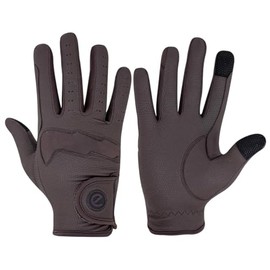 eGlove GripPro LITE 2024 - Lightweight, Breathable, Grippy & Hardwearing Equestrian Riding Gloves - Touchscreen Friendly (Brown/Brown (2024), Small)