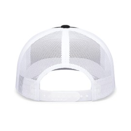 Pacific Headwear Weekender Trucker Cap-Stylish Rope Hat Design for Outdoor Adventures and Leisure Activities, Black/White/Black