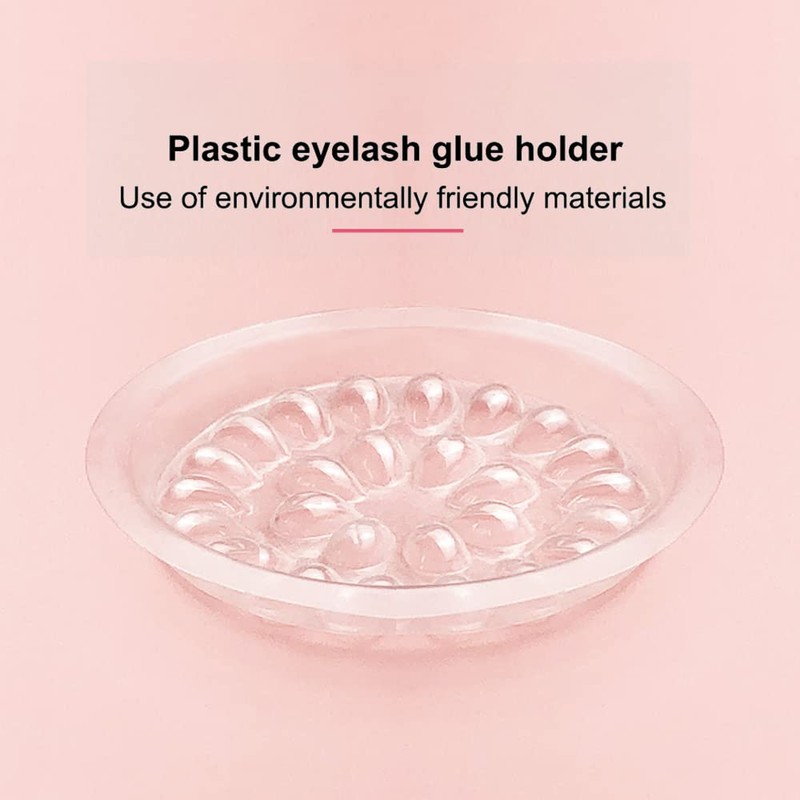 Eyelash Glue Holder, 50 Pieces Disposable Eyelash Glue Holder, Transparent
