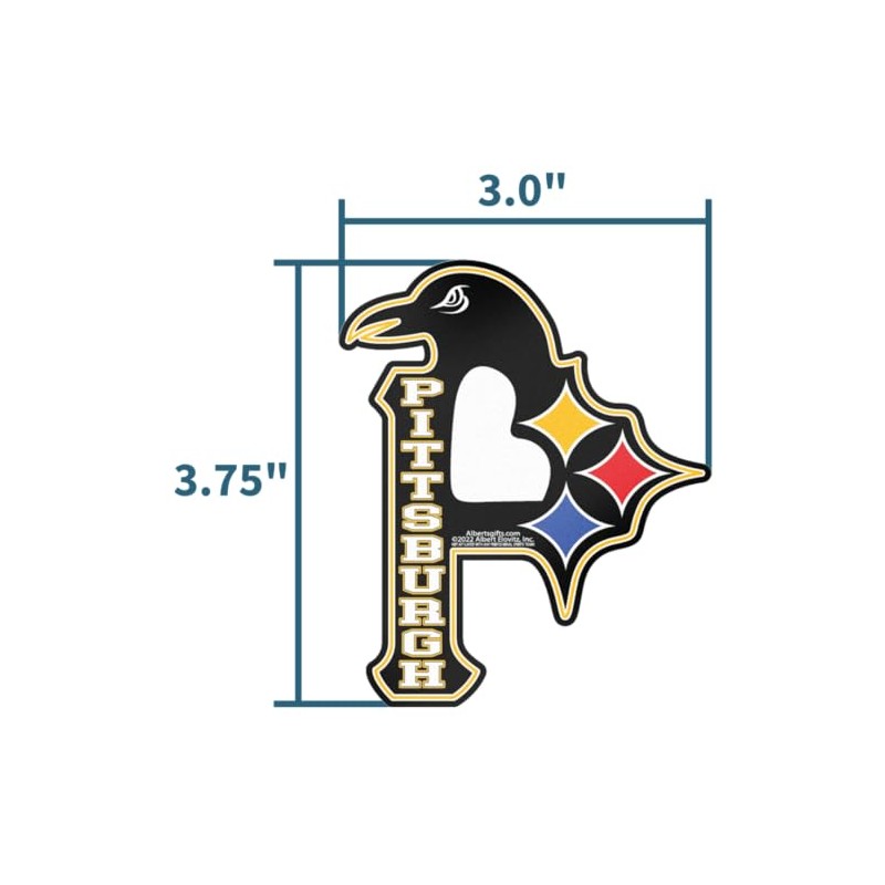 Pittsburgh 3 in 1 Magnet/Small / 3.75" Black, White, Red,