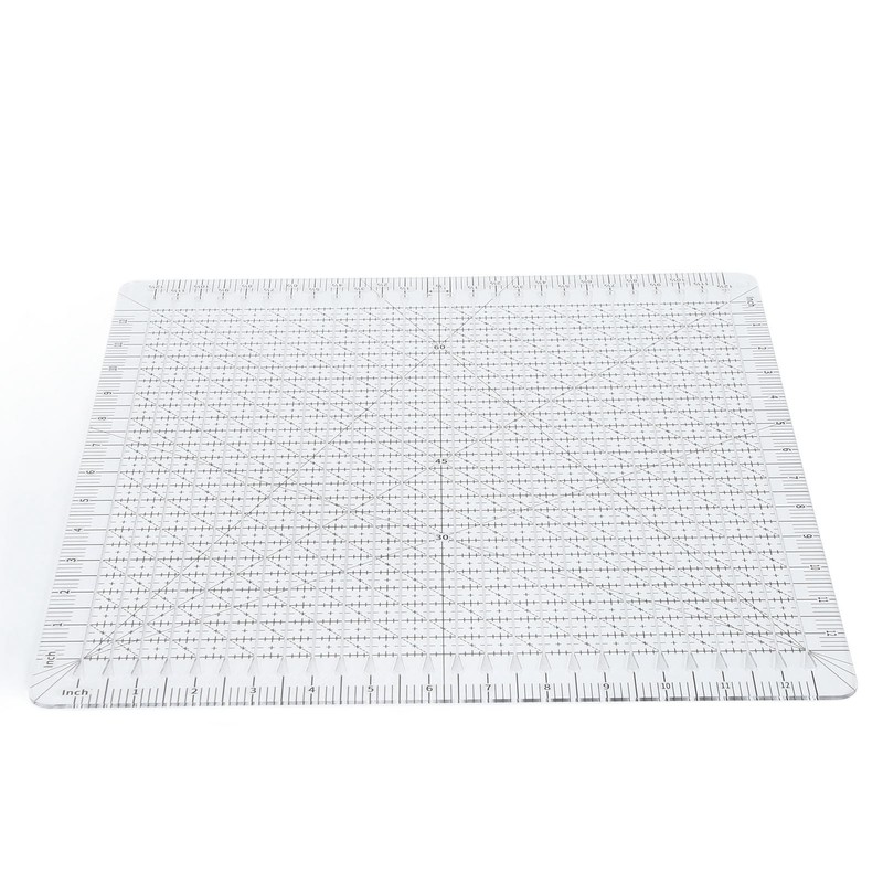 Quilting Ruler 12in Wide Transparent Acrylic Accurate Scale Black Grid