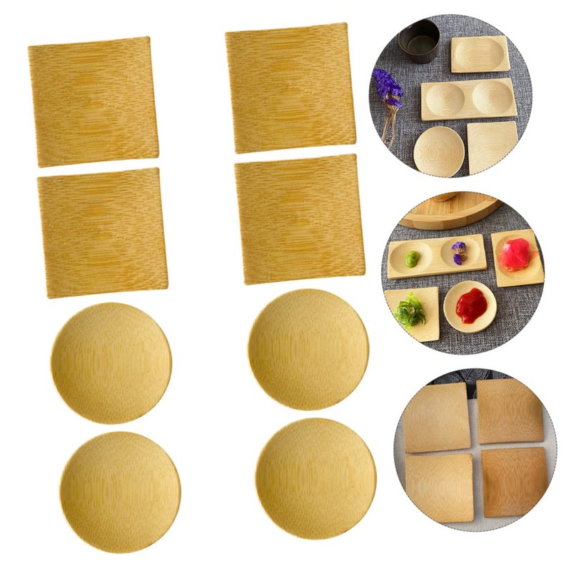 GRIRIW 1 Set Bamboo Snack Plates Versatile Serving Dishes for
