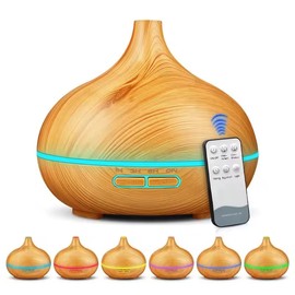Umidificatore e Diffusore di Aromi ad Ultrasuoni con Timer 460 ml, Timer fino a 6 ore, 7 colori LED, funzione aromaterapia, ultra silenzioso