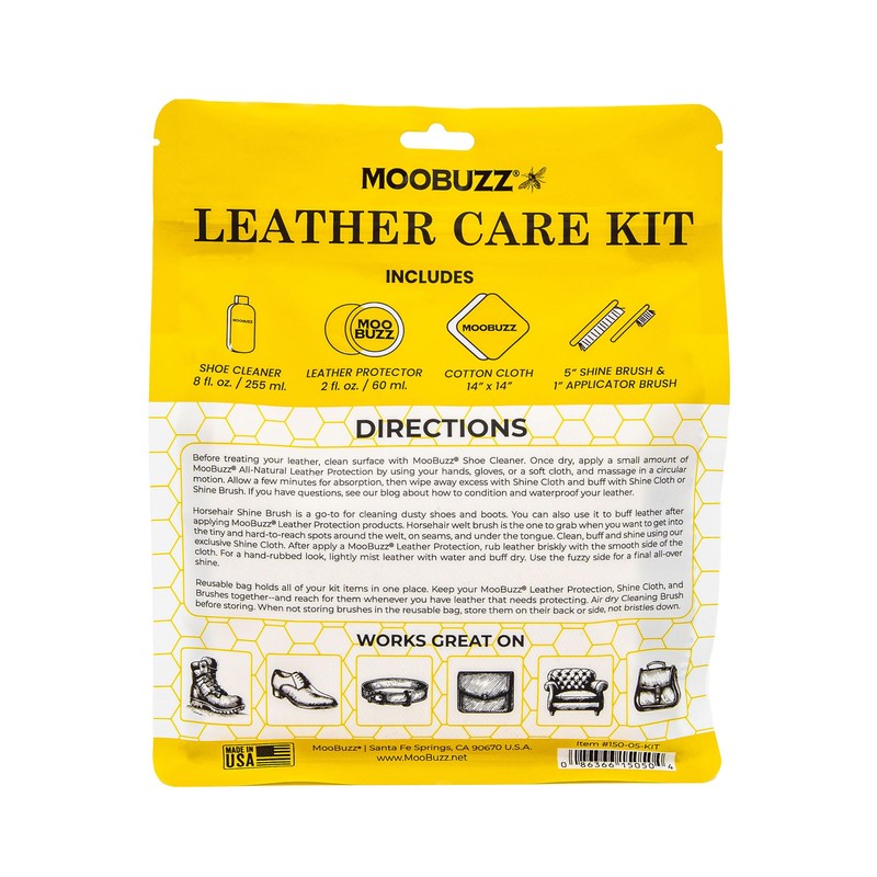 MooBuzz Leather Care Kit by Angelus – All-Natural Leather Cleaner,
