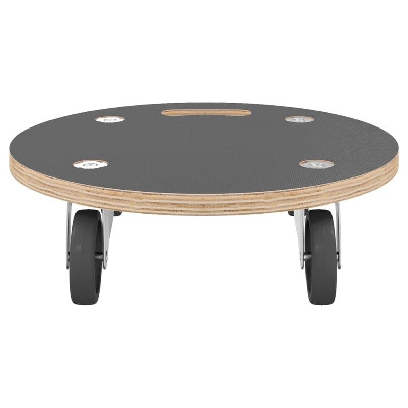 vidaXL Transport Trolleys 2 pcs, Round 15"x4.5", 551.2 lbs, Heavy-Duty