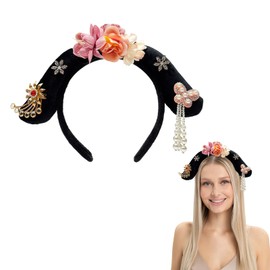Chinese Style Ancient Traditional Hanfu Headband Chinese Qing Dynasty Royal Court Queen Princess Imperial Concubine Hair Hoop for Women Cosplay Costume Hair Accessories
