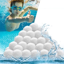 Vueinrg Filter Balls Pool for Sand Filter System, 500 g Pool Filter Balls Replaces 18 kg Filter Sand Quartz Sand, Ultralight and Reusable Pool Filter Balls for Filter Systems