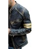 Jnriver mens leather motorcycle jacket black cafe racer leather jacket