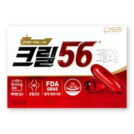 Krill56 Krill 56 1000mg / 크릴56 1000mg X 30캡슐 1박스 펄세스 함익병 크릴오일 56